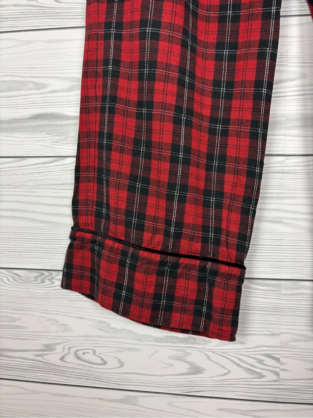 Johnny Was The Zariah long PJ set pajamas size large red plaid floral embroidery - Picture 6 of 15